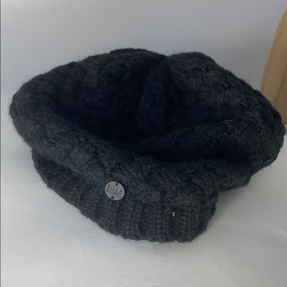 Billabong Blk Weaved Pattern Beanie Adult Small